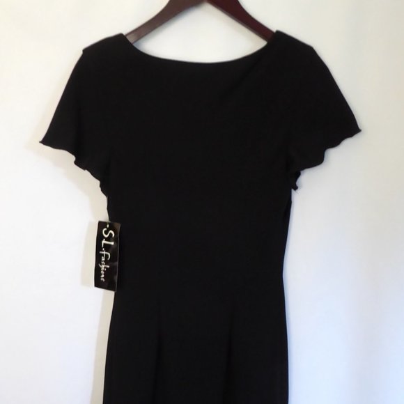 NEW S.L. FASHIONS BRAND WOMENS SHORT BLACK DRESS SIZE 10 - Picture 7 of 14